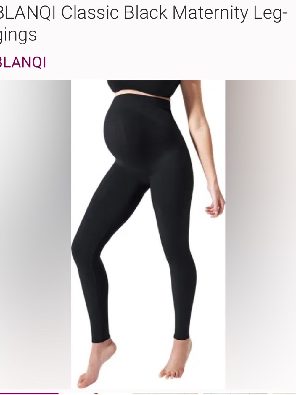 BLANQI Black Maternity Support Leggings